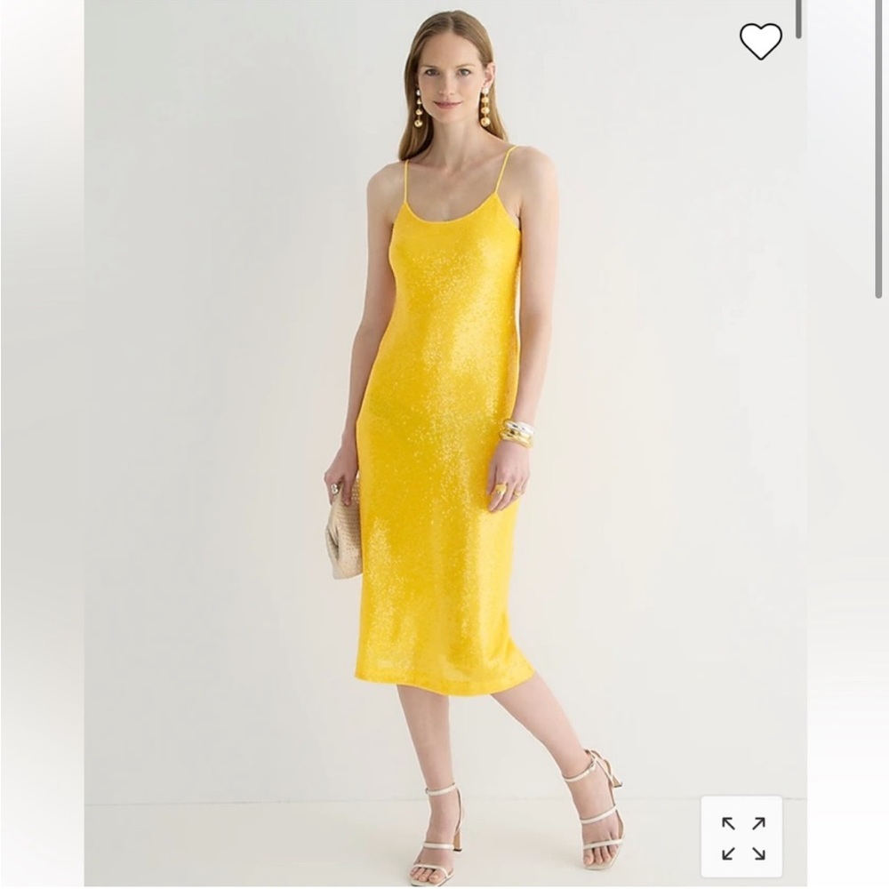 NWT J.Crew Cupro Yellow sequin dress sz 10